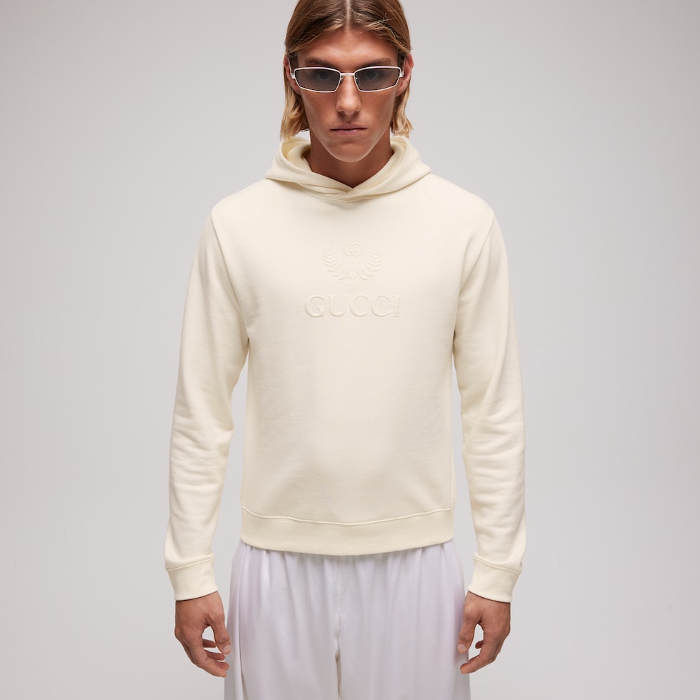 Cashmere jersey sweatshirt with embroidery