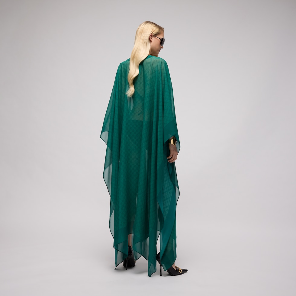 GG silk georgette cape dress