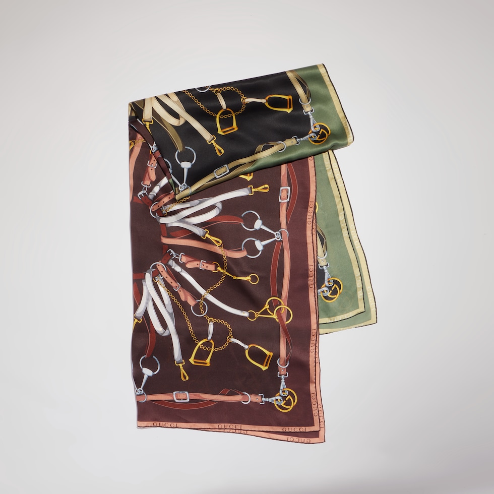 Printed silk twill stole