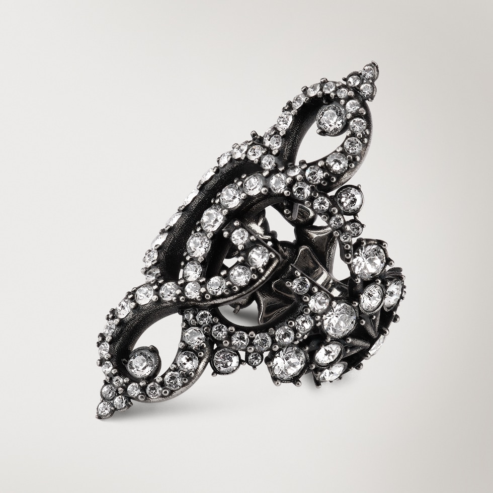 GG Marmont crystal wide ring