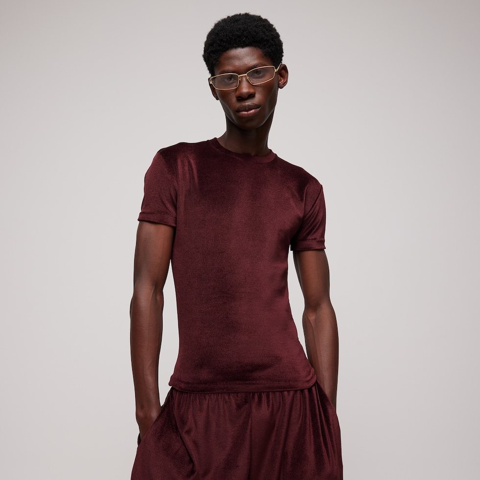Silk stretch jersey T-shirt