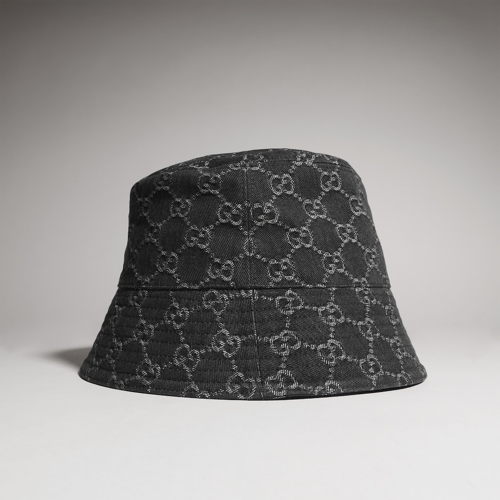 GG cotton denim bucket hat