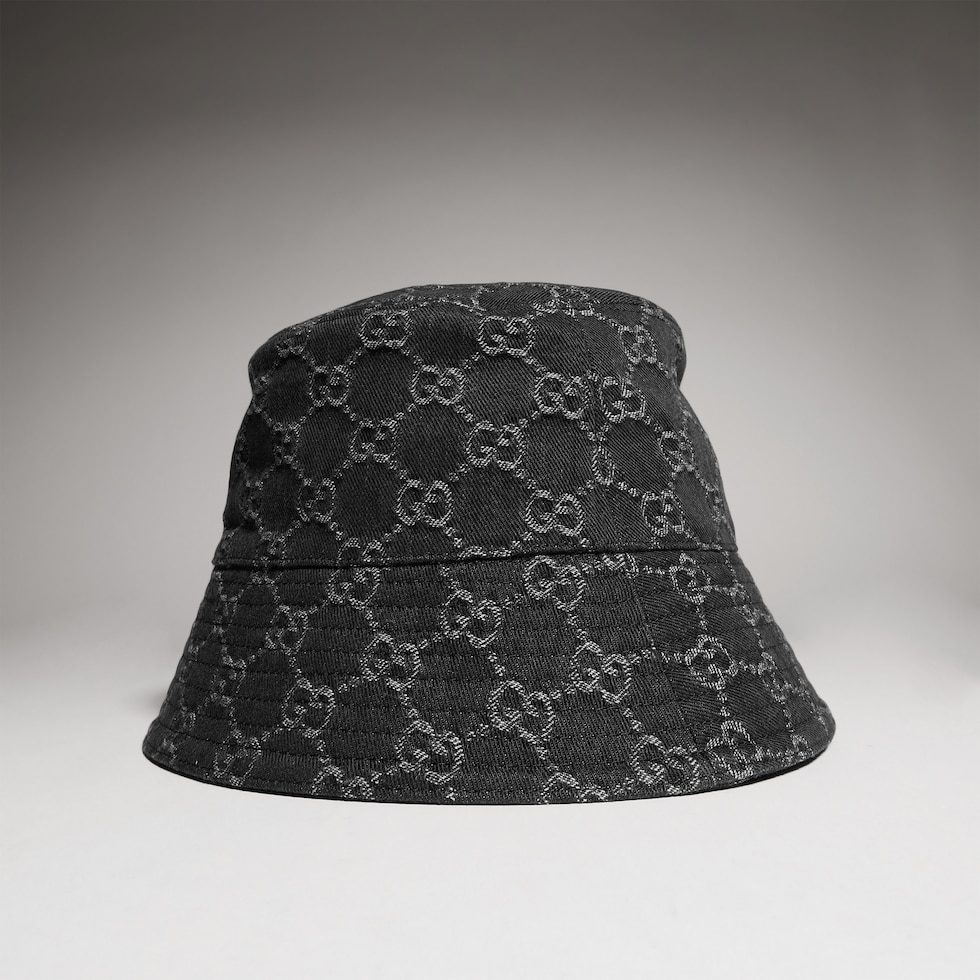 GG cotton denim bucket hat