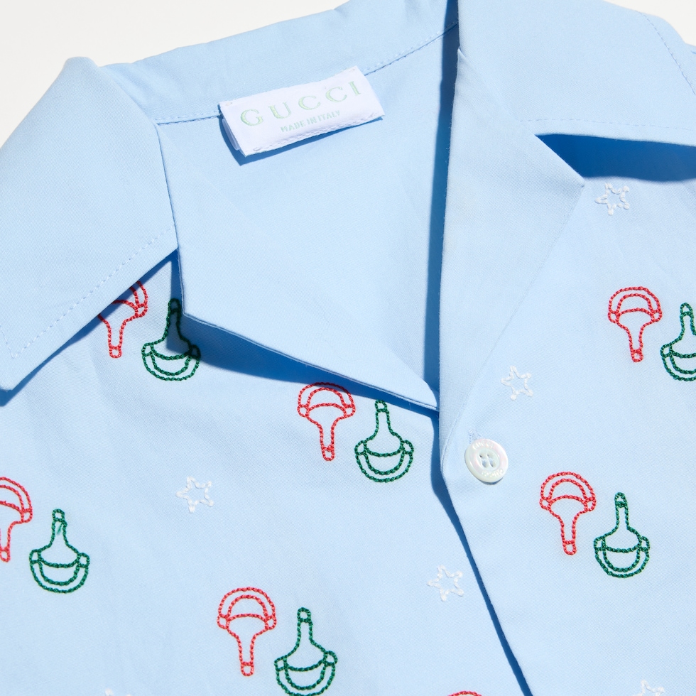 Children's cotton shirt with embroidery