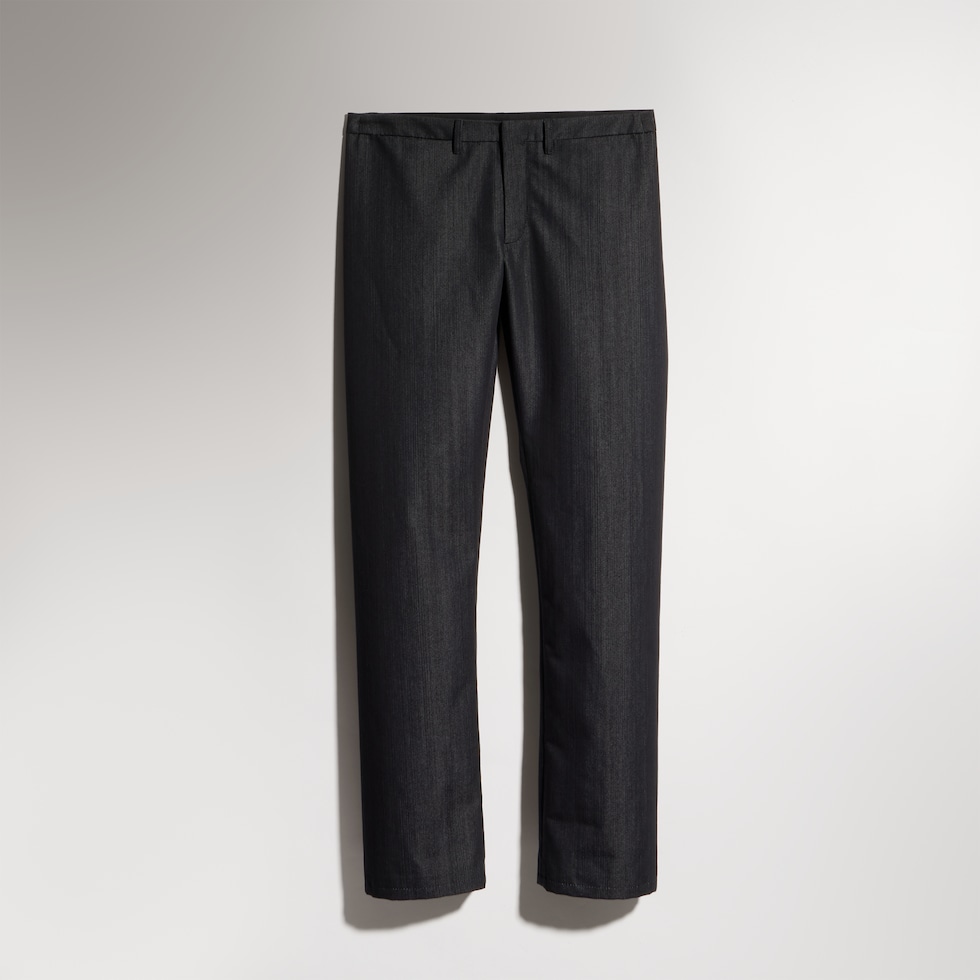 Cotton blend denim pants
