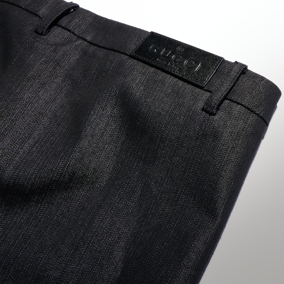 Cotton blend denim pants