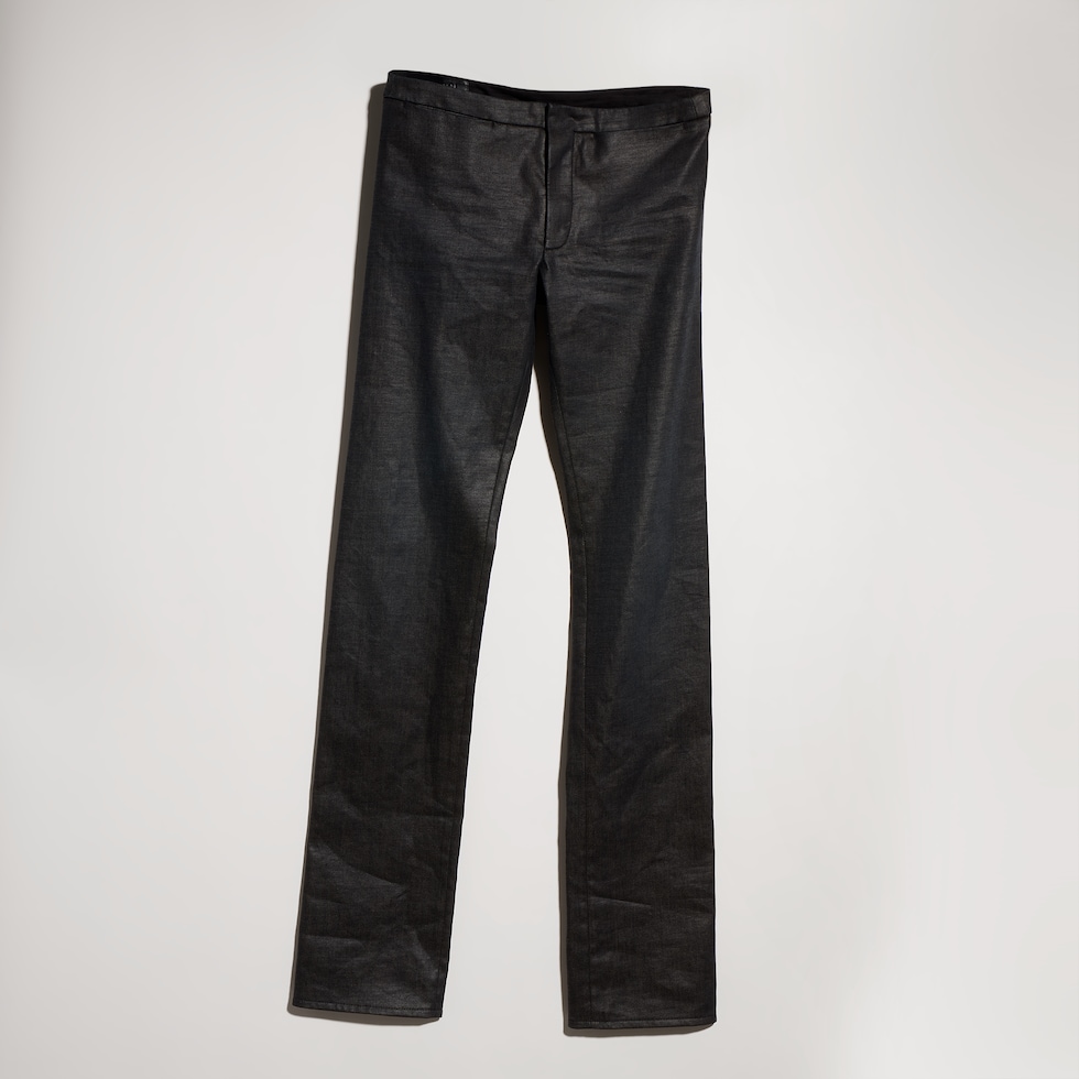 Washed cotton denim pants