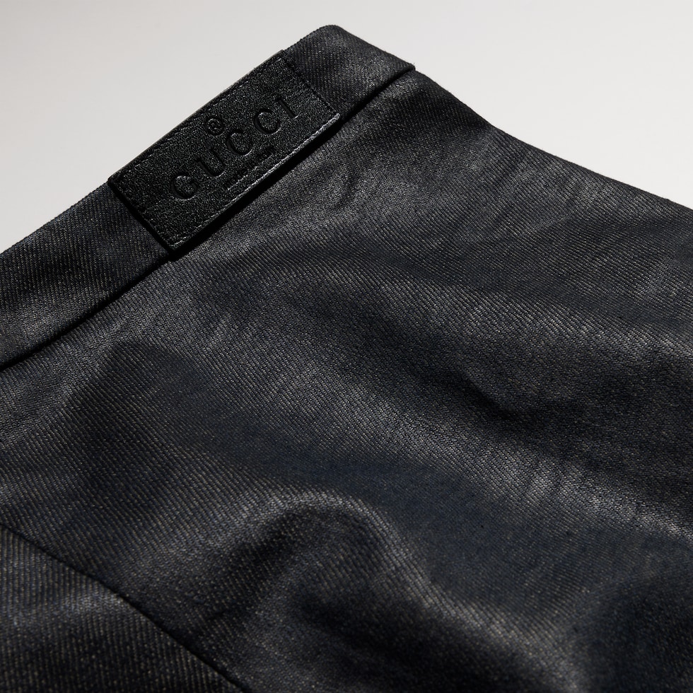 Washed cotton denim pants