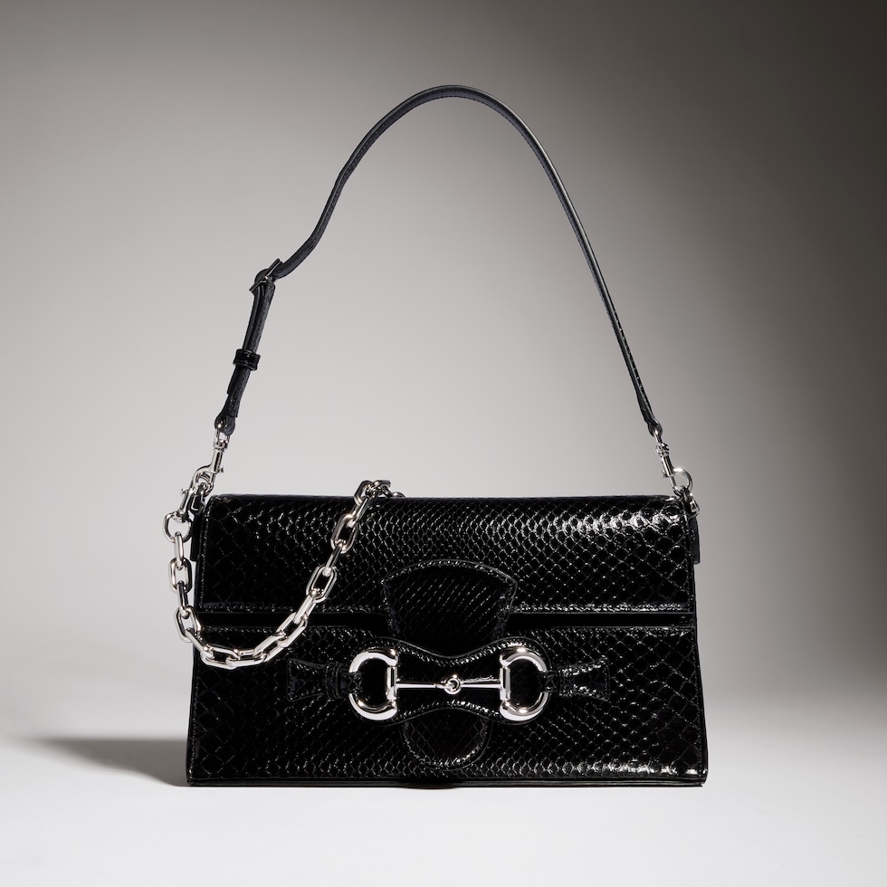 Horsebit Ristretto python medium shoulder bag