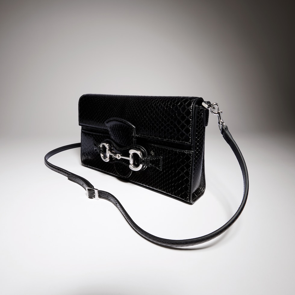 Horsebit Ristretto python medium shoulder bag