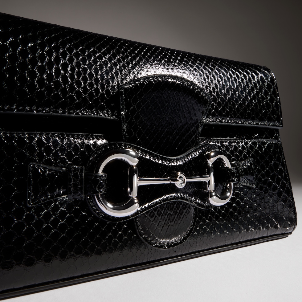 Horsebit Ristretto python medium shoulder bag