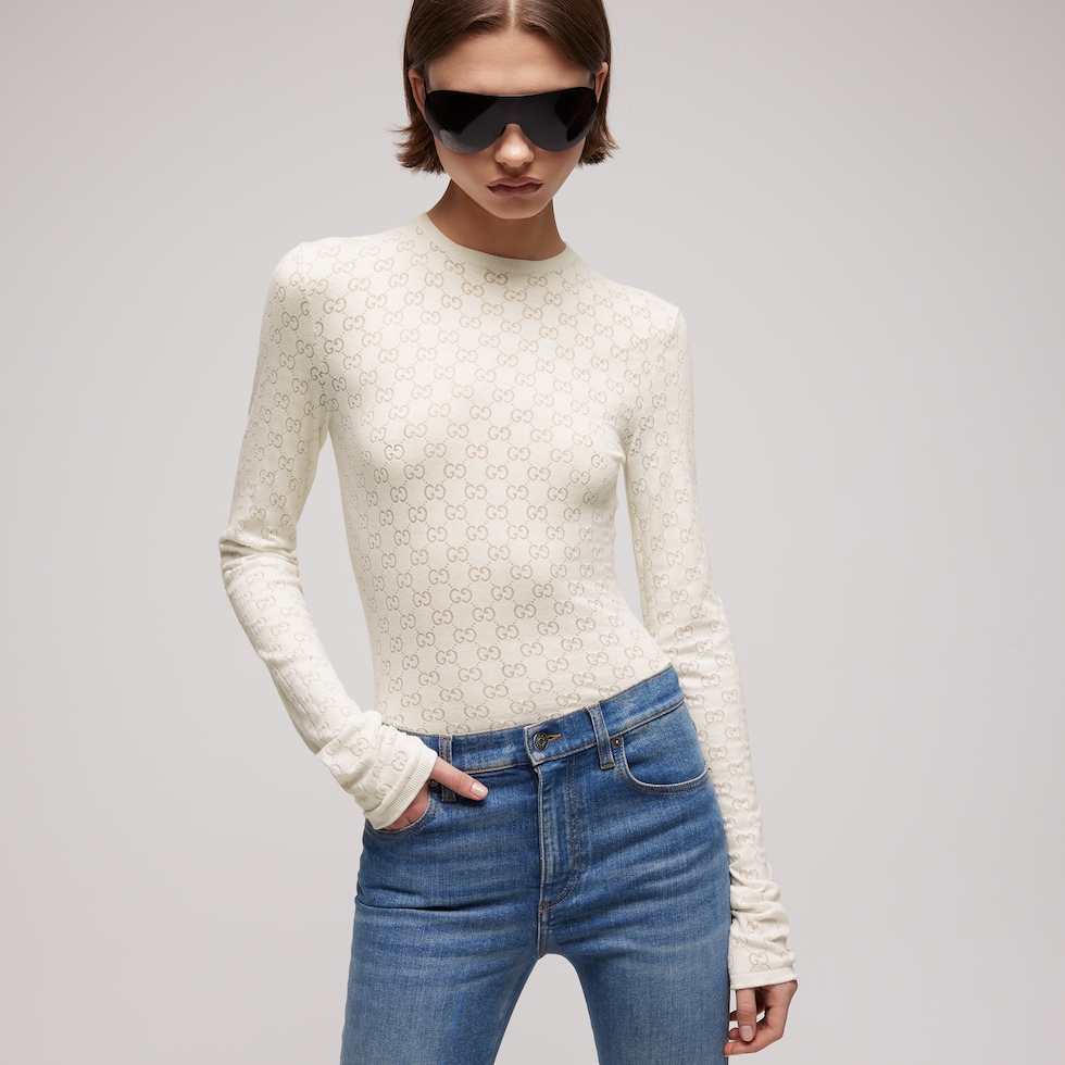 GG cotton devoré top