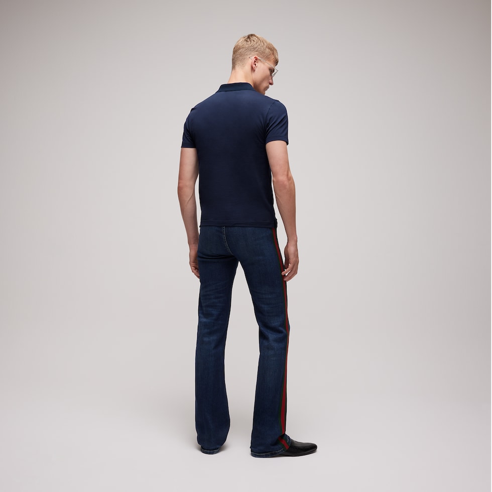 Cotton jersey polo shirt with Web