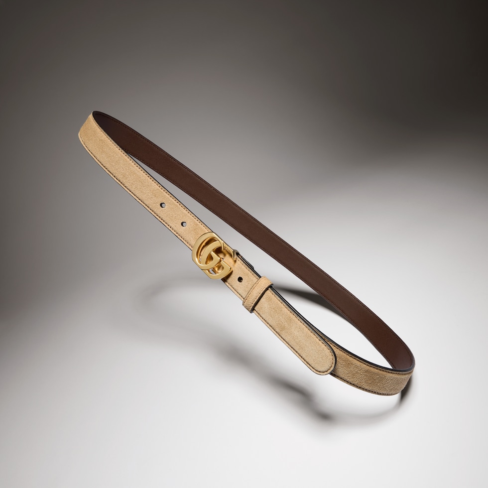 Thin belt with Double G buckle