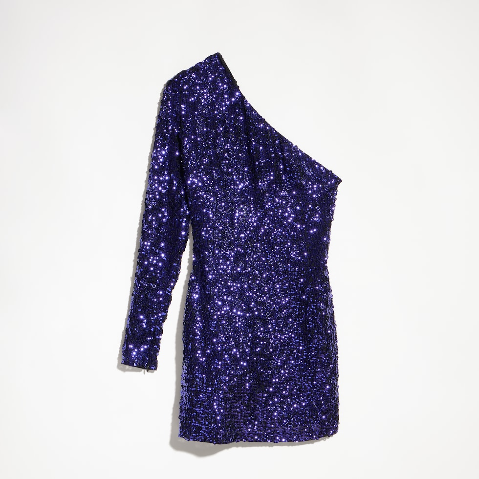Robe en georgette de soie à sequins