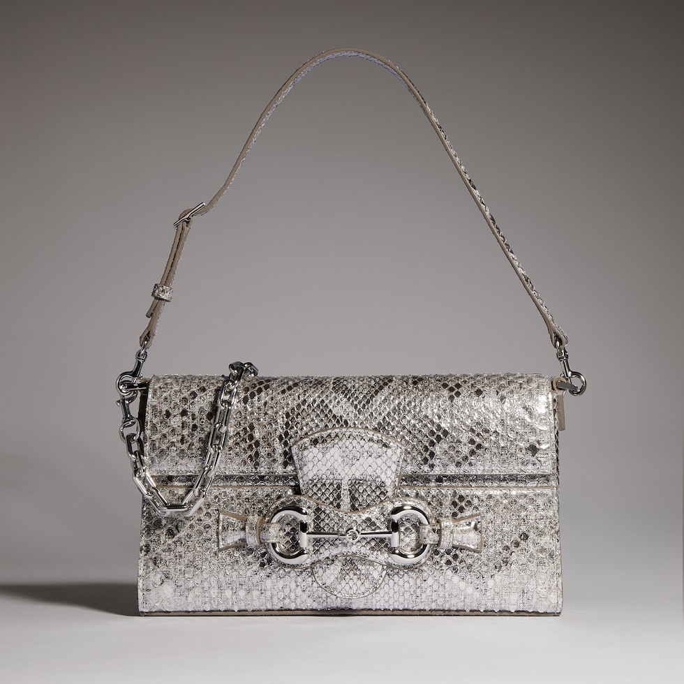 Horsebit Ristretto python medium shoulder bag