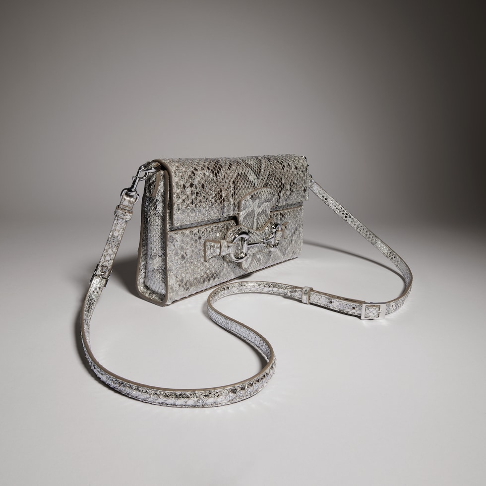 Horsebit Ristretto python medium shoulder bag