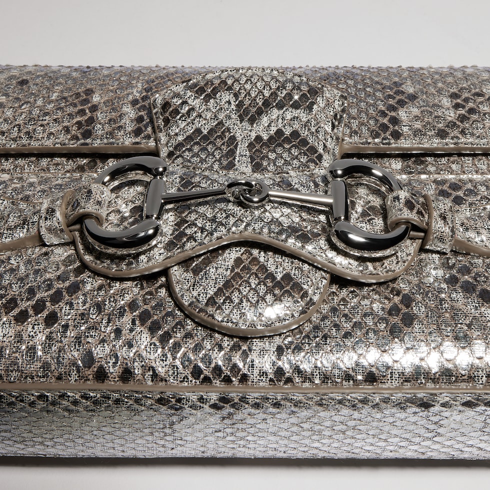 Horsebit Ristretto python medium shoulder bag
