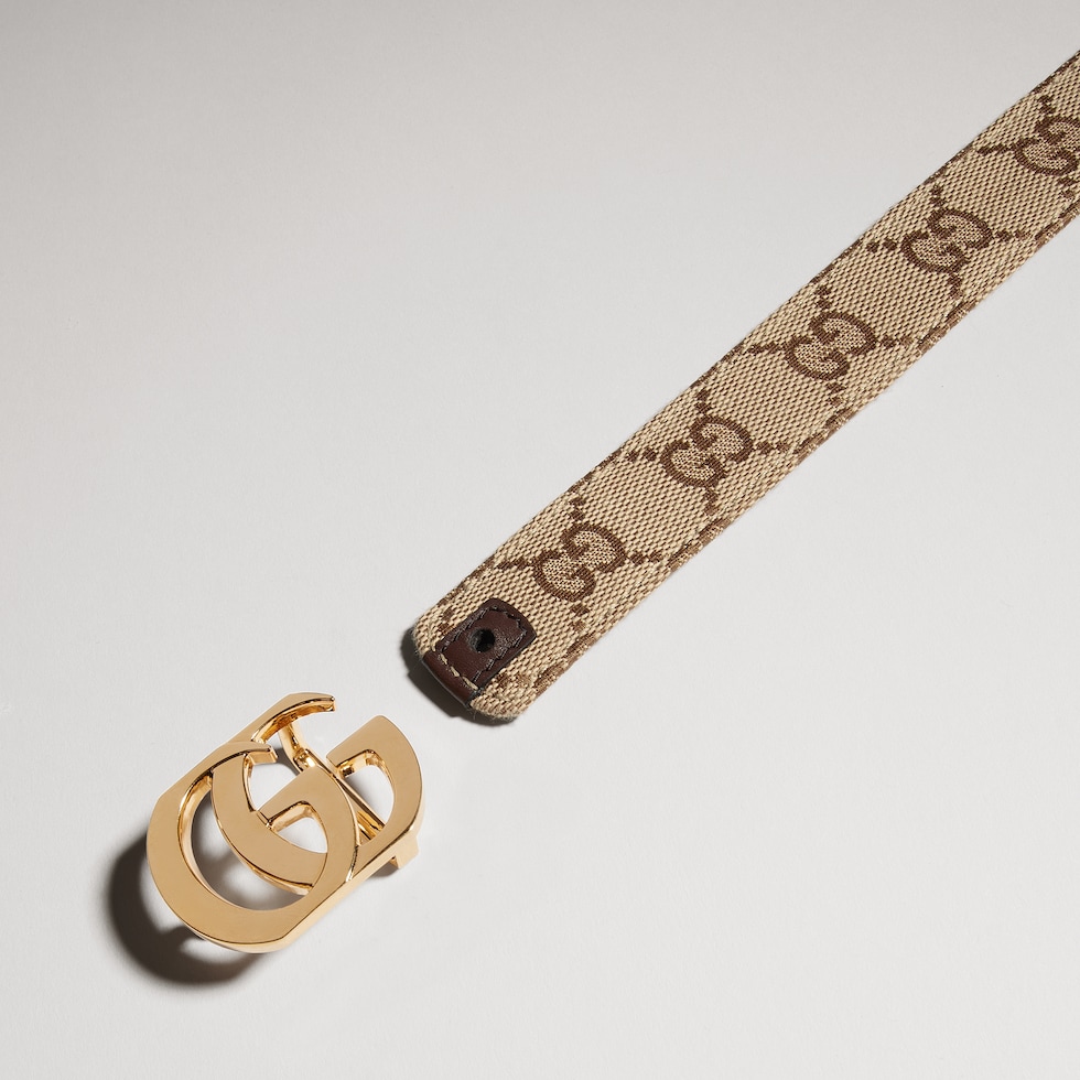 Reversible belt with Double G buckle