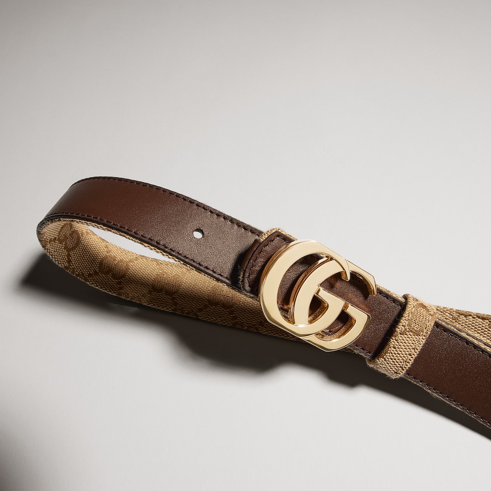 Reversible belt with Double G buckle