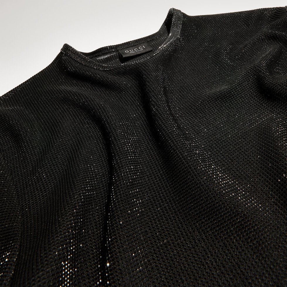 Jersey top with iridescent effect