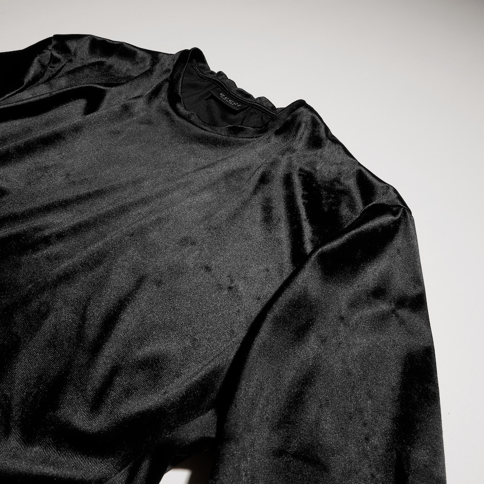 T-shirt en jersey stretch en satin