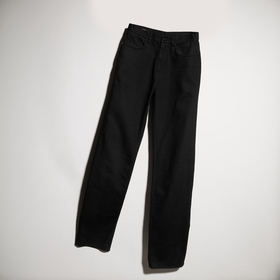 Pantalon en denim en coton lavé