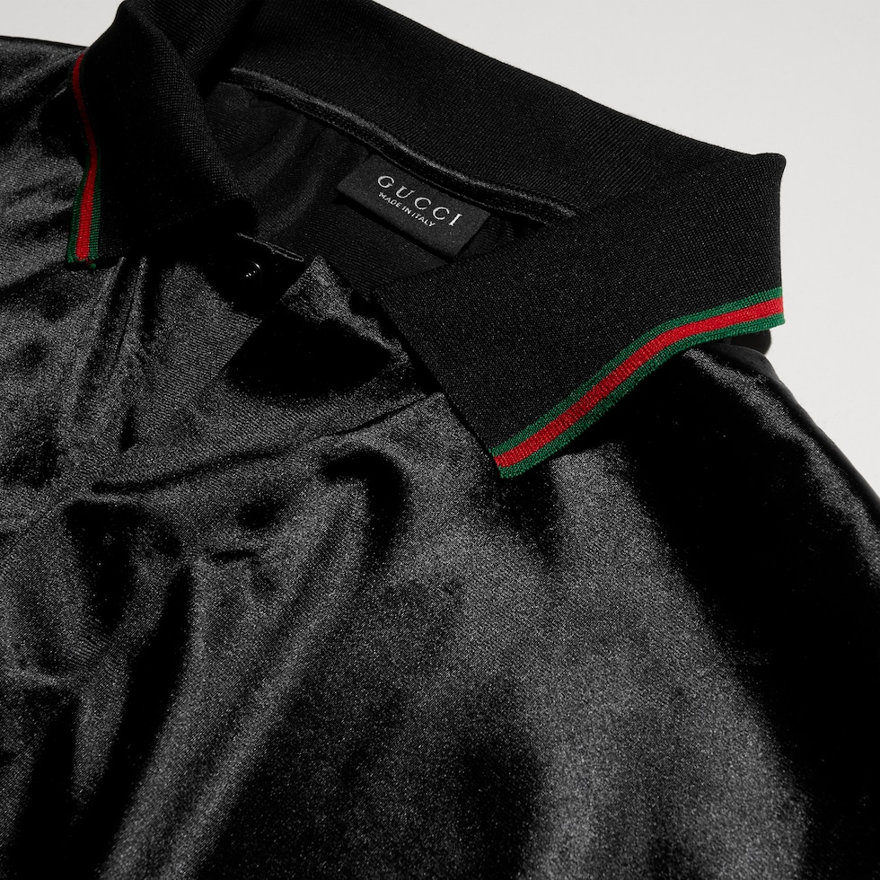 Polo en jersey stretch en satin