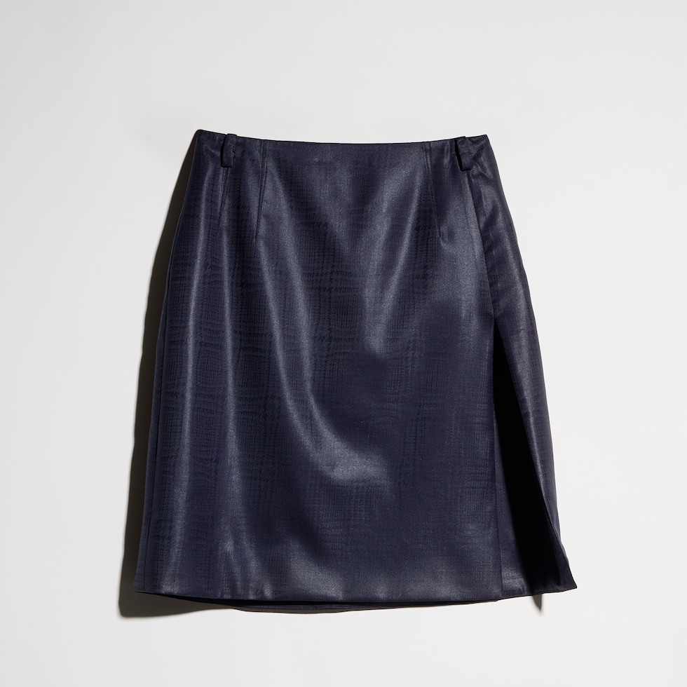 Prince of Wales chintzed wool mini skirt