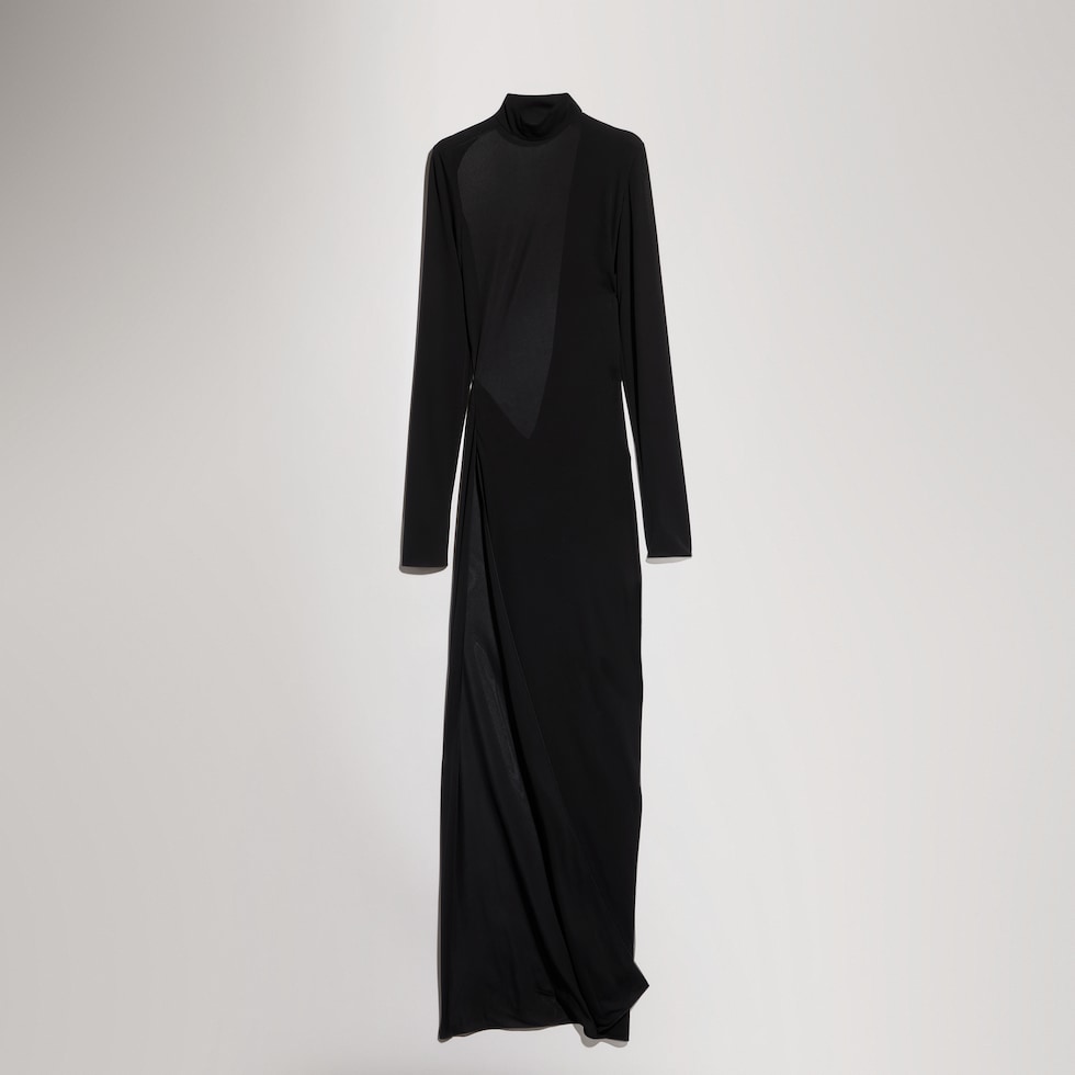 Viscose crêpe jersey dress with split