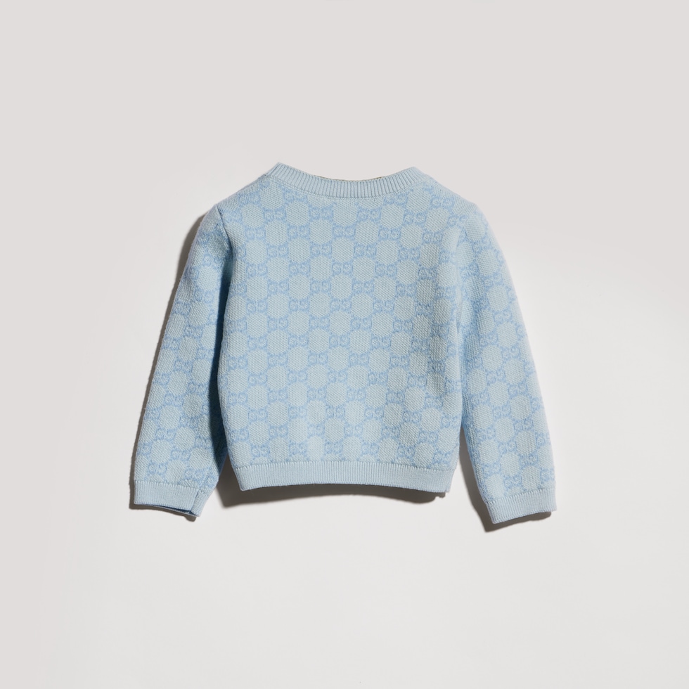 Baby GG cotton wool jacquard cardigan