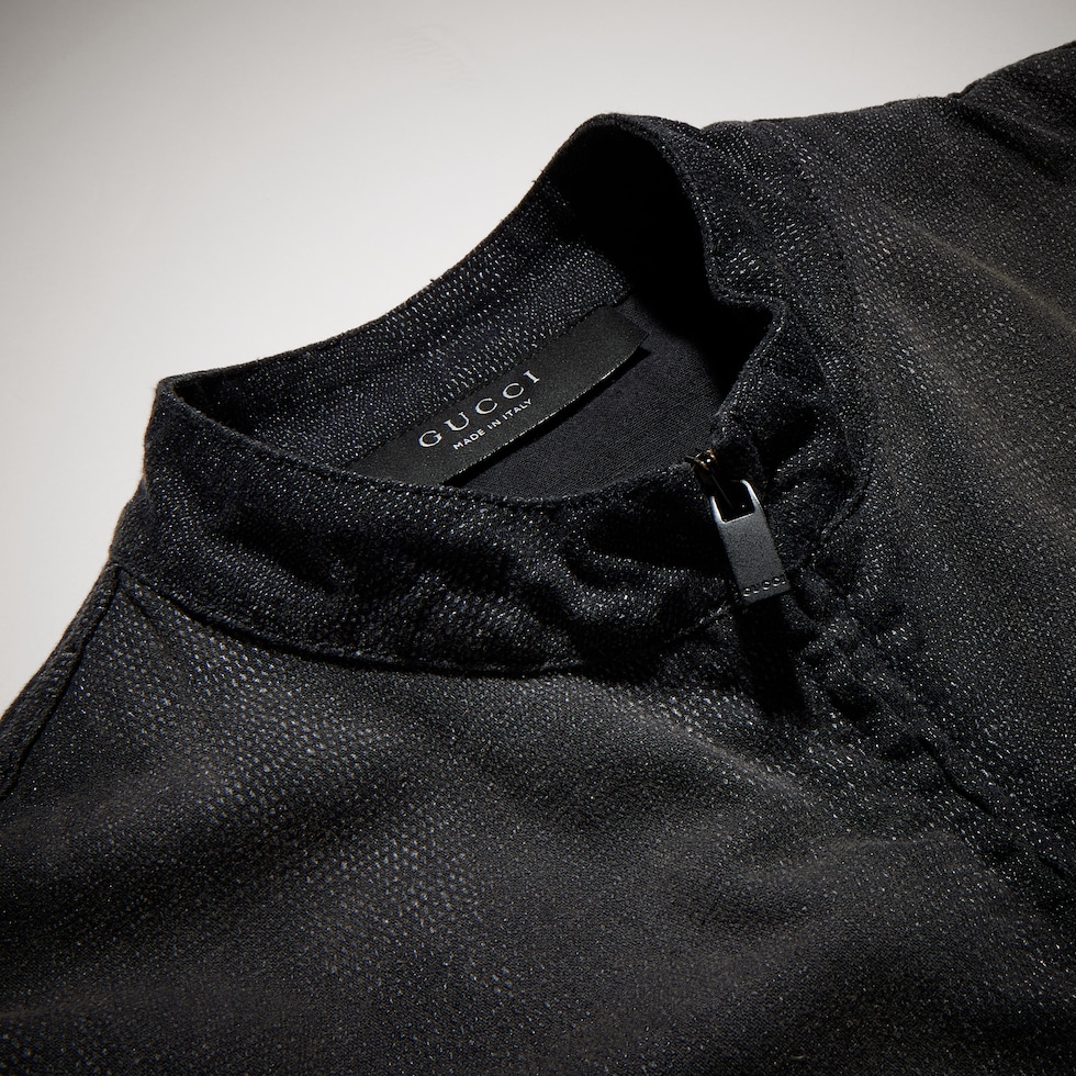 Cotton viscose jacket with python effect