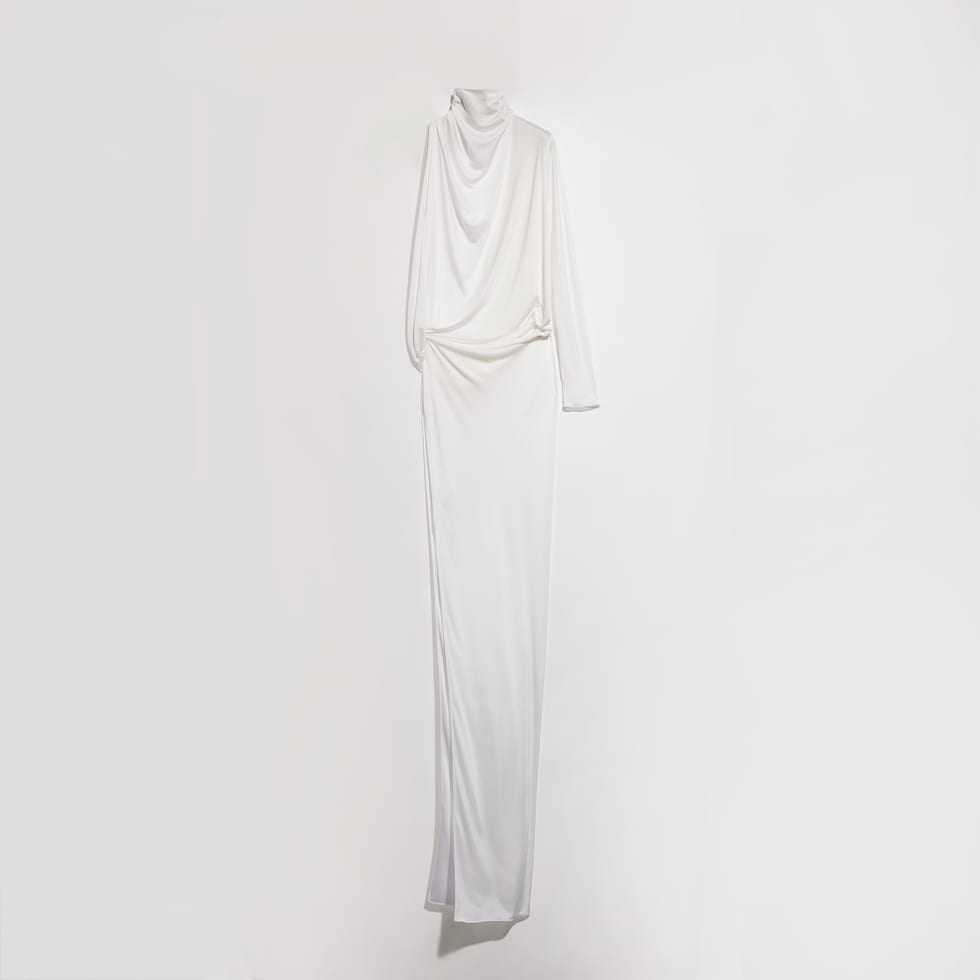 Viscose jersey draped dress