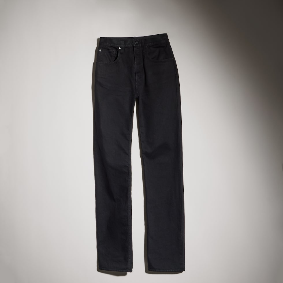 Cotton denim pants with soft coating