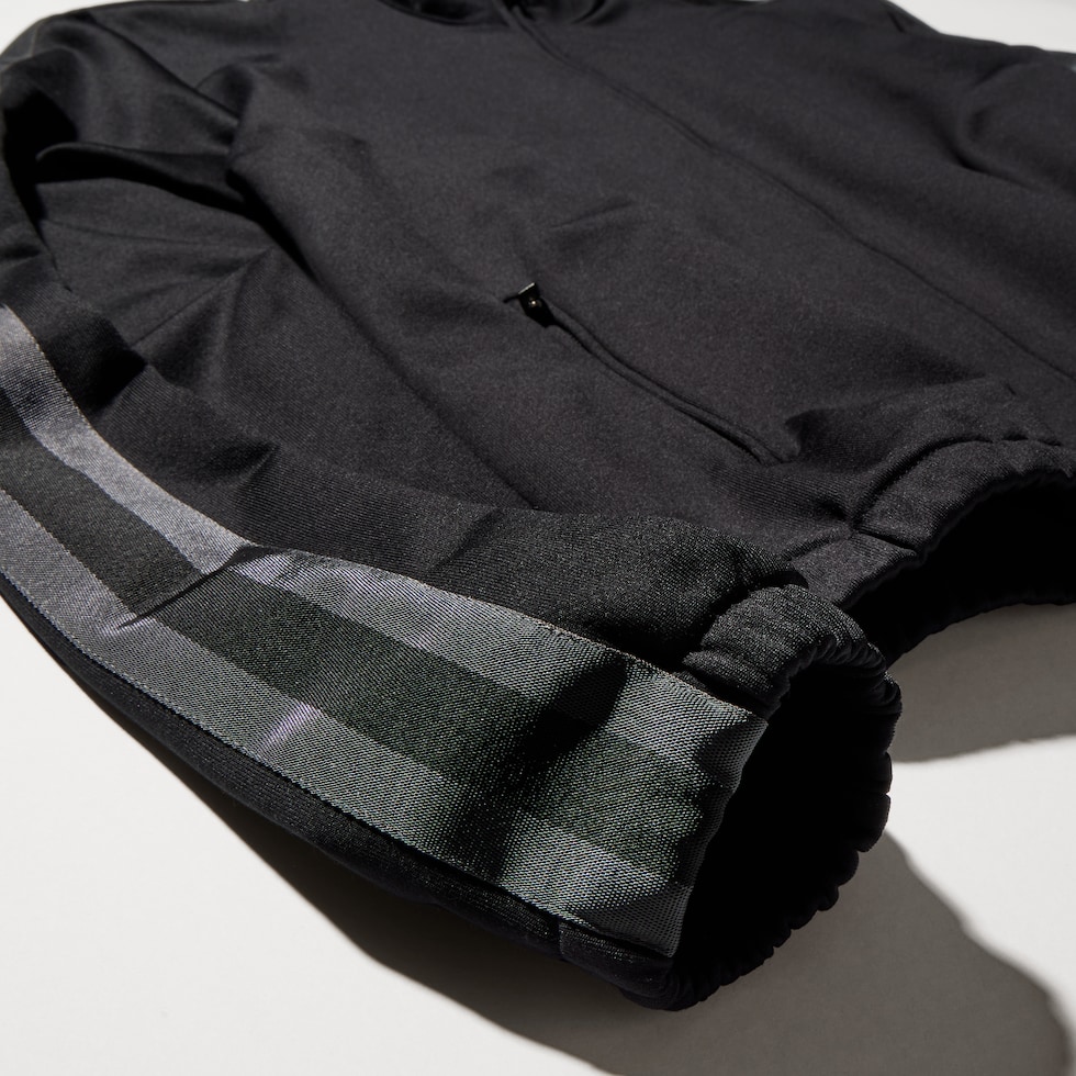 Cotton jersey zip jacket with muted Web