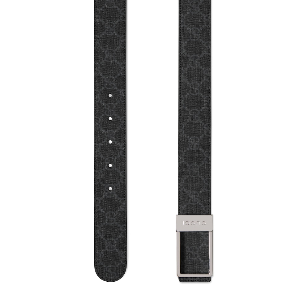 Reversible belt with rectangular buckle