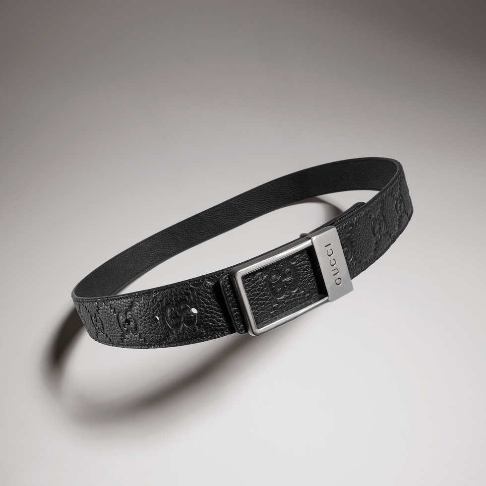 Reversible belt with rectangular buckle