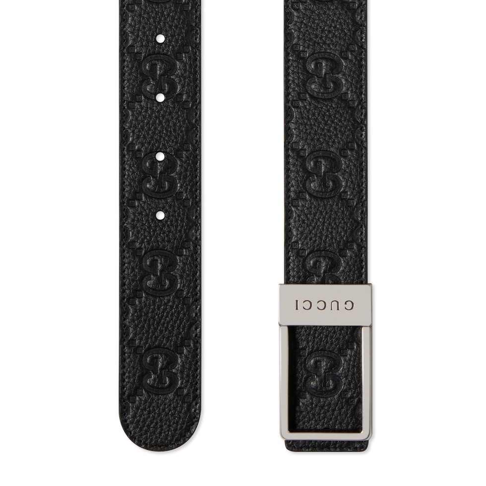 Reversible belt with rectangular buckle