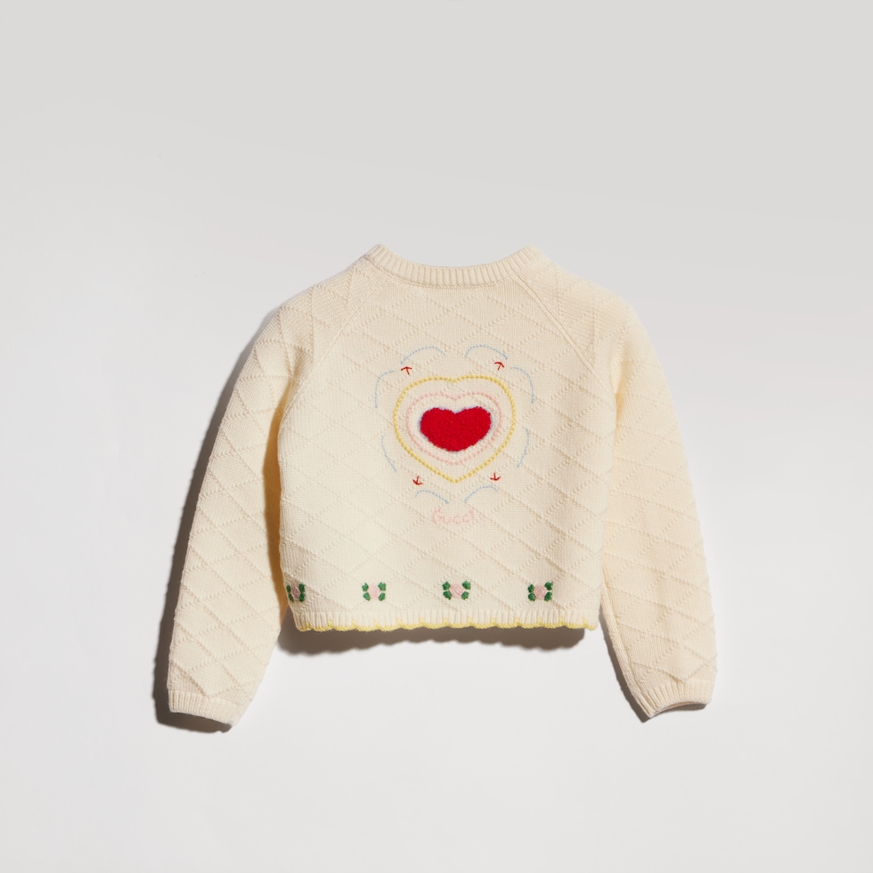Baby wool cardigan with embroidery