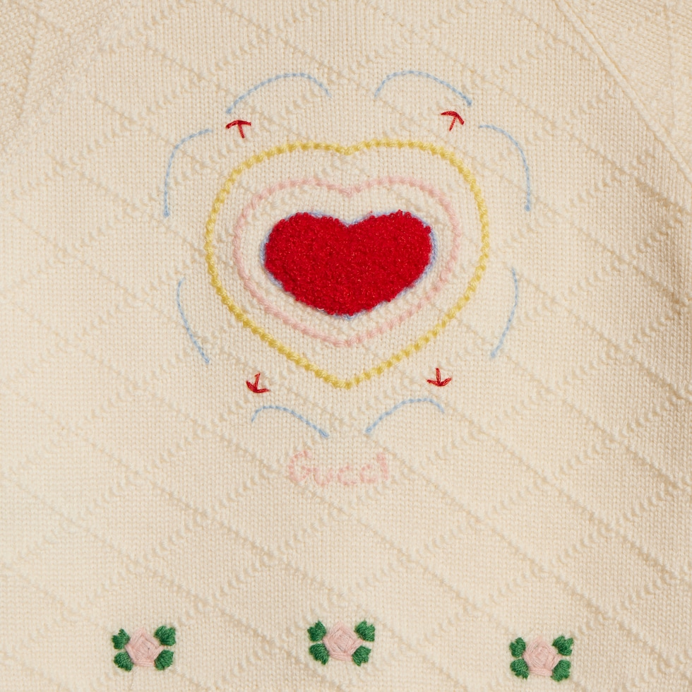 Baby wool cardigan with embroidery