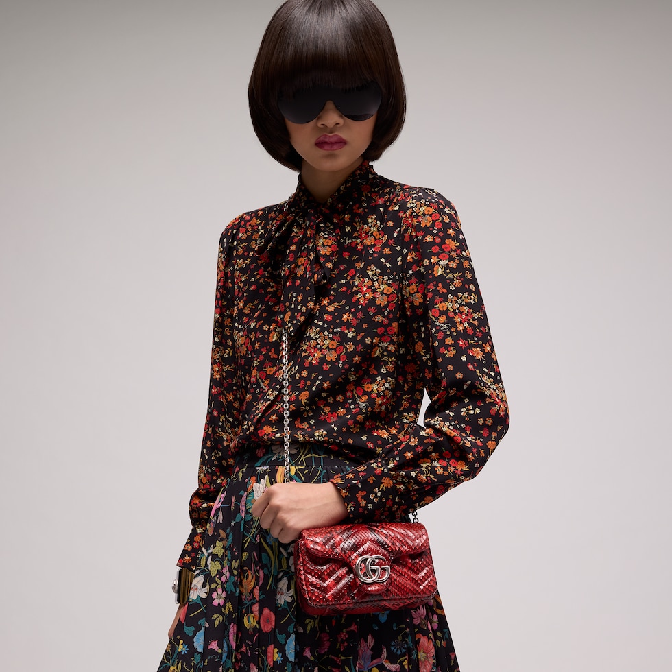 GG Marmont python mini shoulder bag
