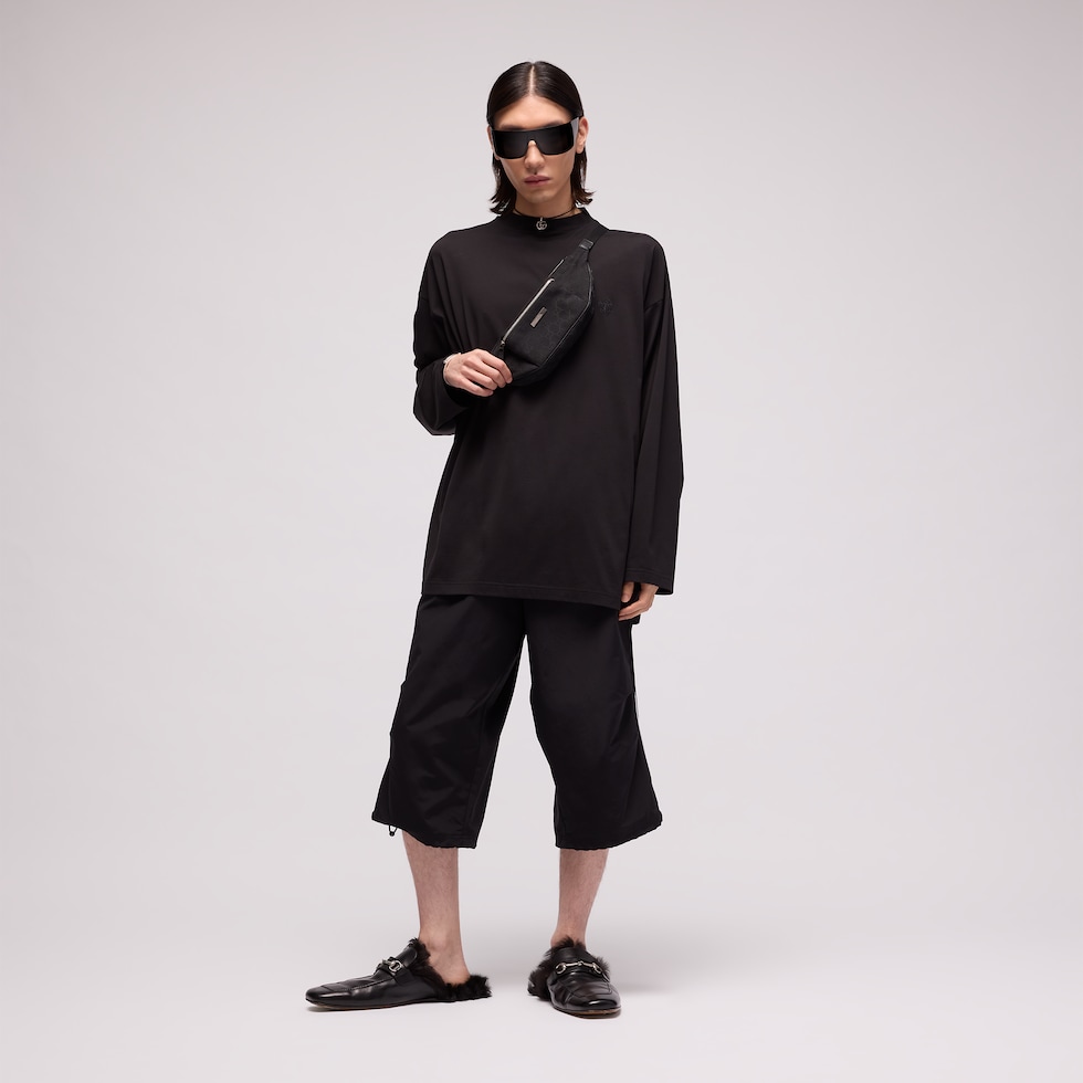 Cotton silk T-shirt with embroidery