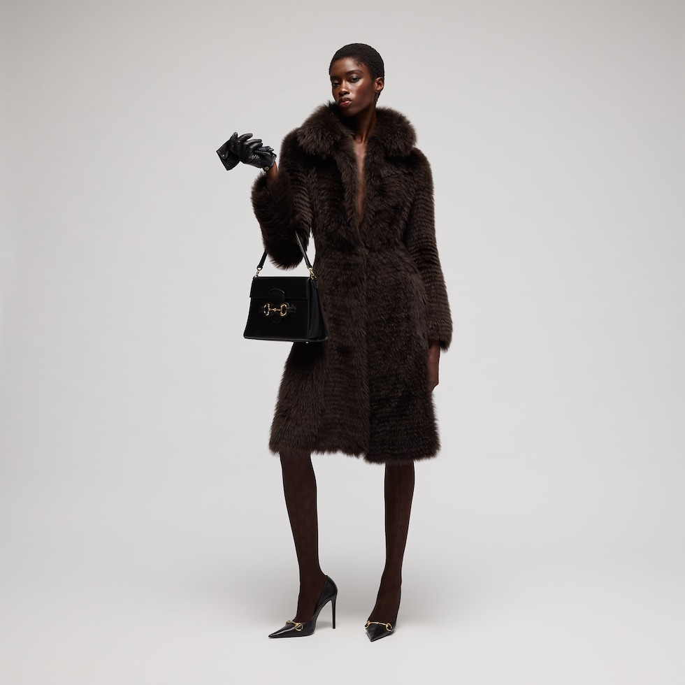 Long hair shearling coat