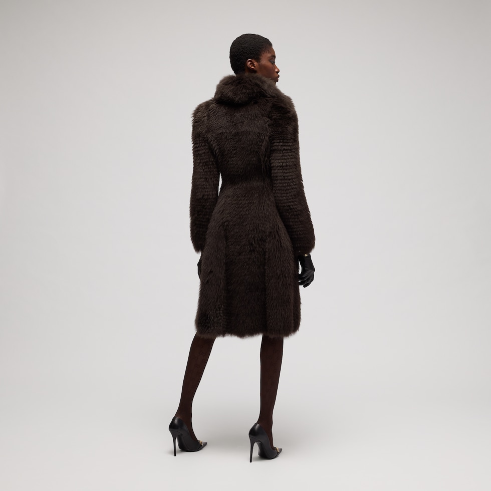 Long hair shearling coat