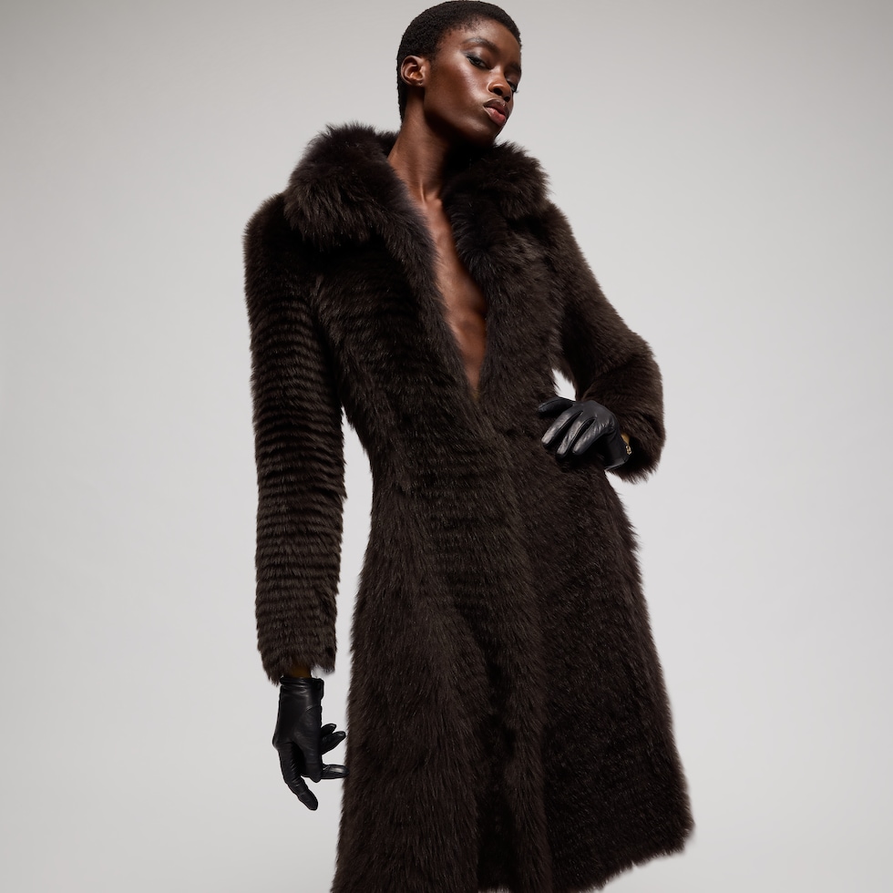 Long hair shearling coat