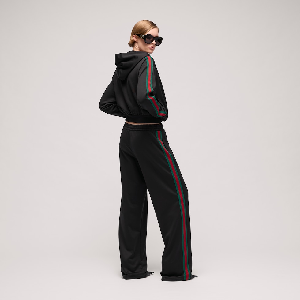 Cotton jersey leisure pants with Web