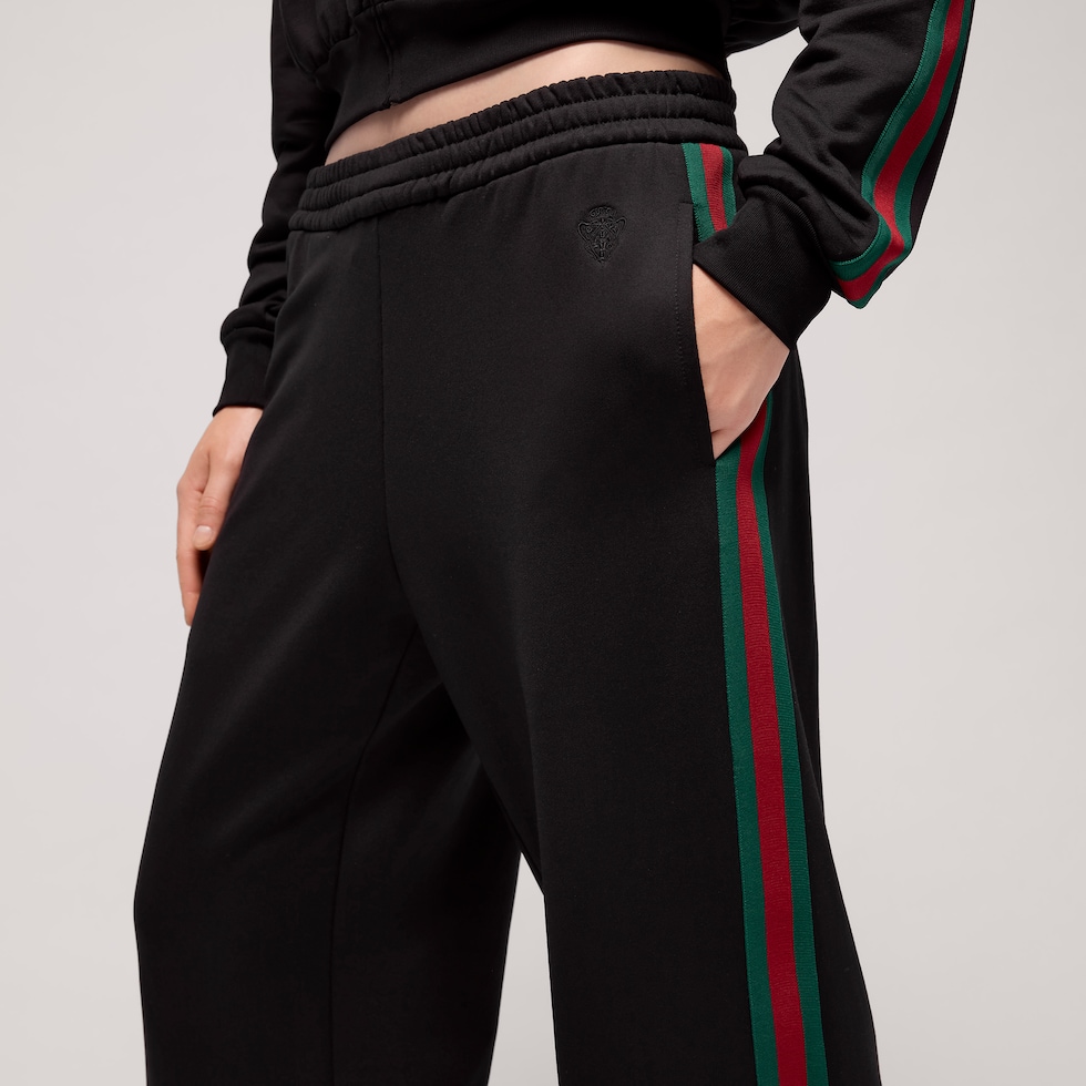 Cotton jersey leisure pants with Web