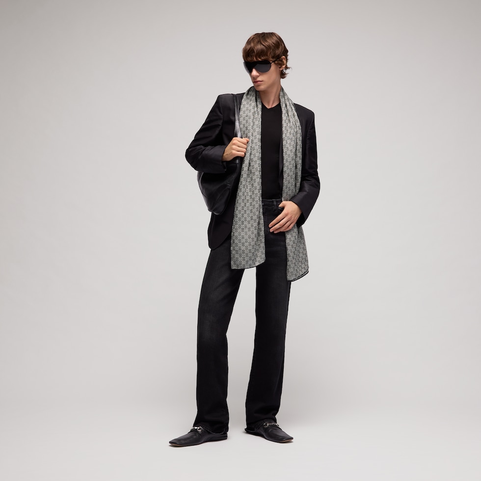 GG wool silk jacquard stole