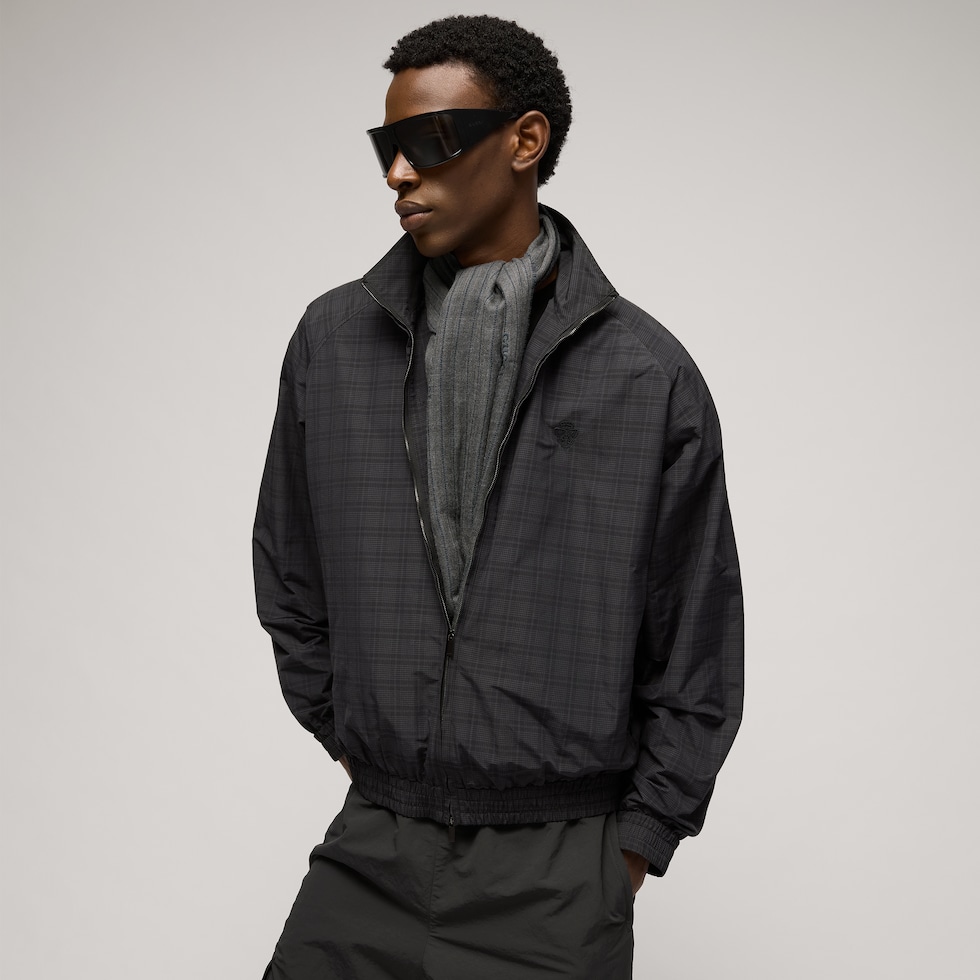 Gucci pinstripe wool silk scarf