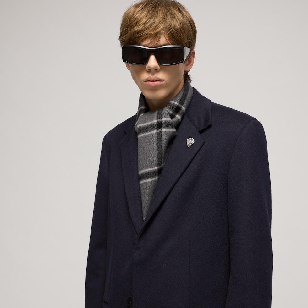 Gucci tartan wool cashmere scarf